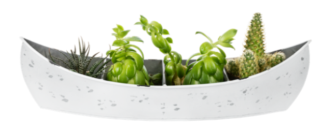 White Canoe Planter