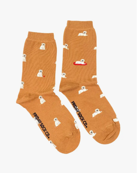 Women’s Tiny Golden Dogs Socks (Mid-Calf)