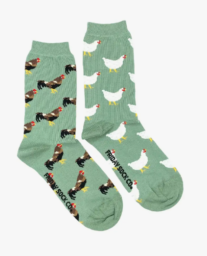 Woman's Rooster & Chicken Socks (Mid-Calf)