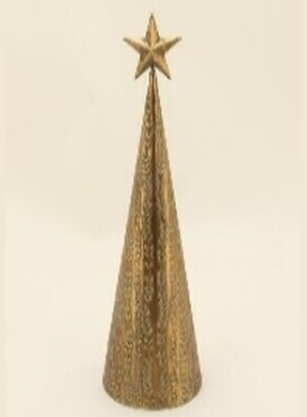 Antique Gold Metal Cone Tree