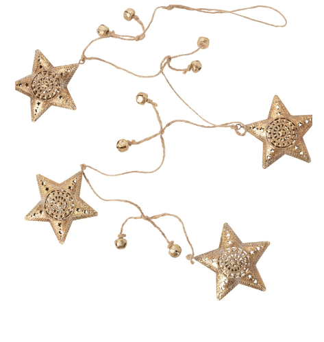 Filigree star metal garland