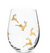 Gold Reindeer Stemless Wine Glass
