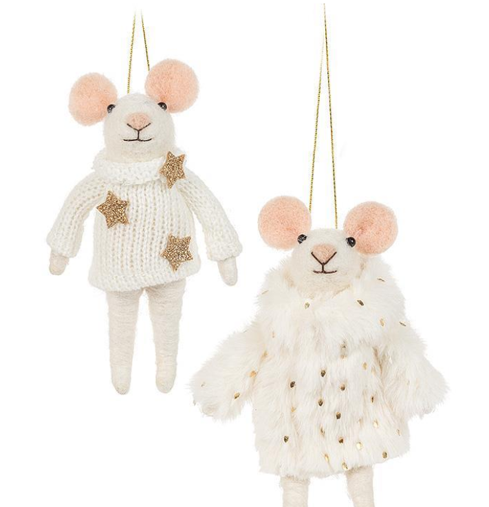 Fancy Winter Mouse Ornament