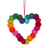 Rainbow PomPom Heart Ornament