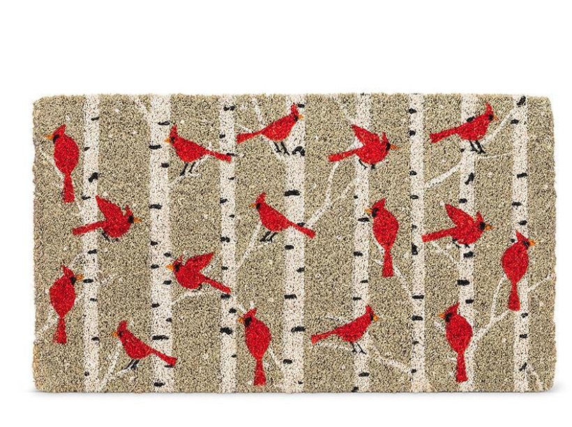 Cardinals In Birch Doormat