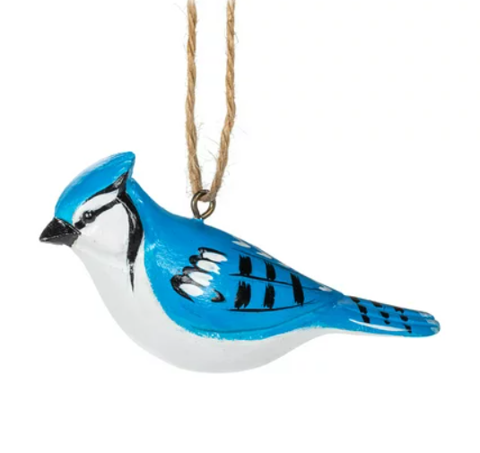 Blue Jay Carved Ornament