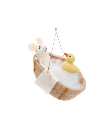 Felt Bathtub Mouse Ornament