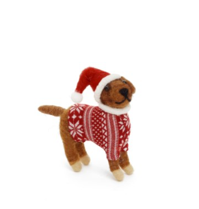 Felt Dog In Red | Ornament