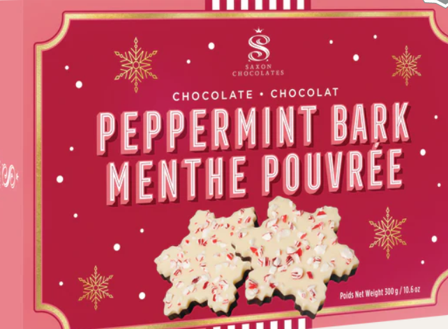 Peppermint Bark Snowflake Box - 12 Pieces