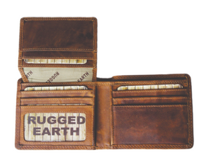 Rugged Earth - Leather Wallet With Top Flap