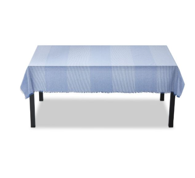 Cottage Pinstripe Tablecloth - Blue