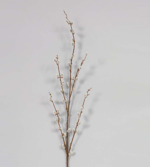 Flocked Pussy Willow Spray