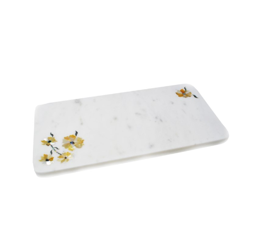 Marble Cutting Board With Flowers