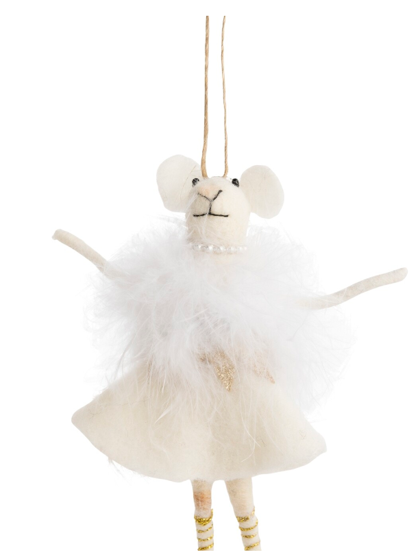 Felt Mouse With Cream Dress