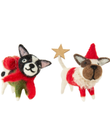 Felt Christmas Dog Ornament