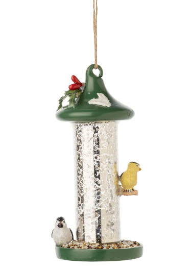 Glass Bird Feeder Ornament