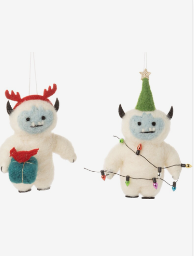 Felt Yeti Ornament