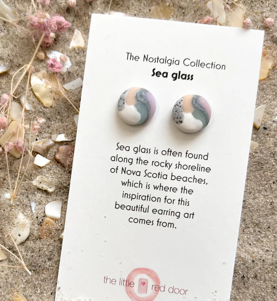 Little Red Door - Seaglass Studs