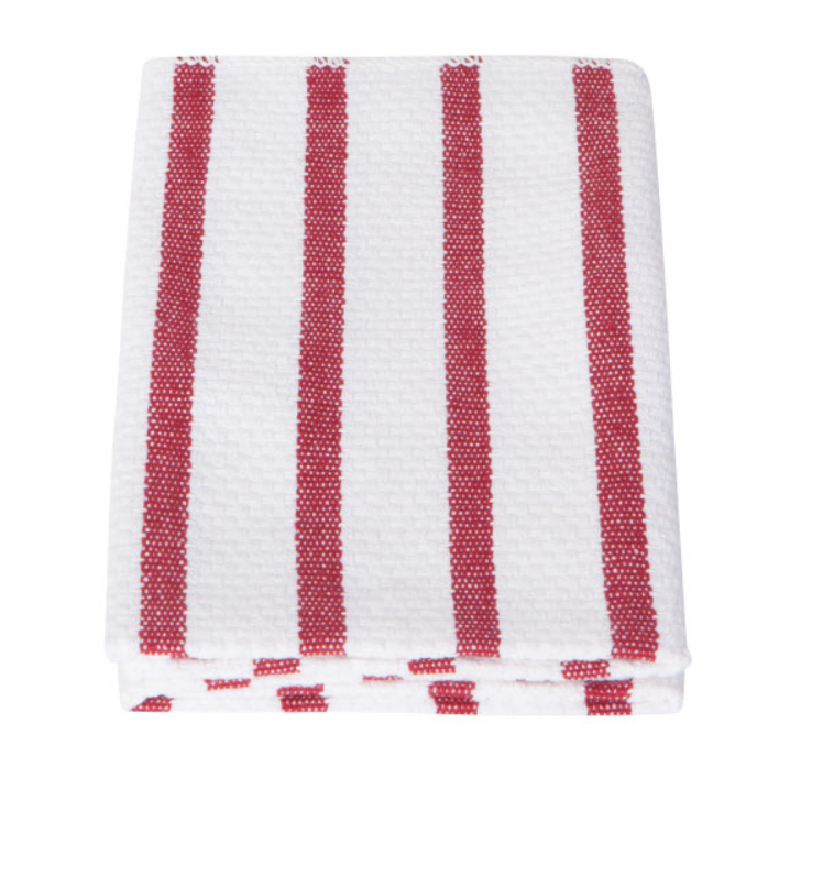 Basketweave Carmine Dishcloths - Set Of 2