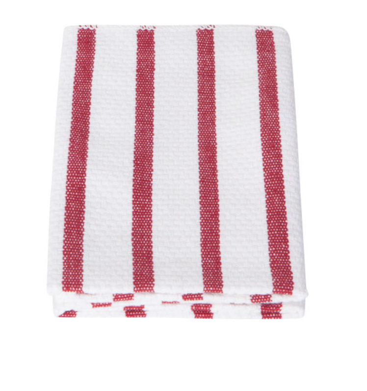 Basketweave Carmine Red Dishcloths - Set Of 2