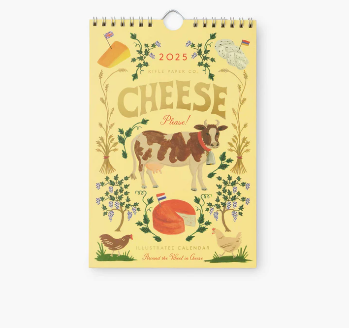 2025 Cheese  12-Month Kitchen Calendar