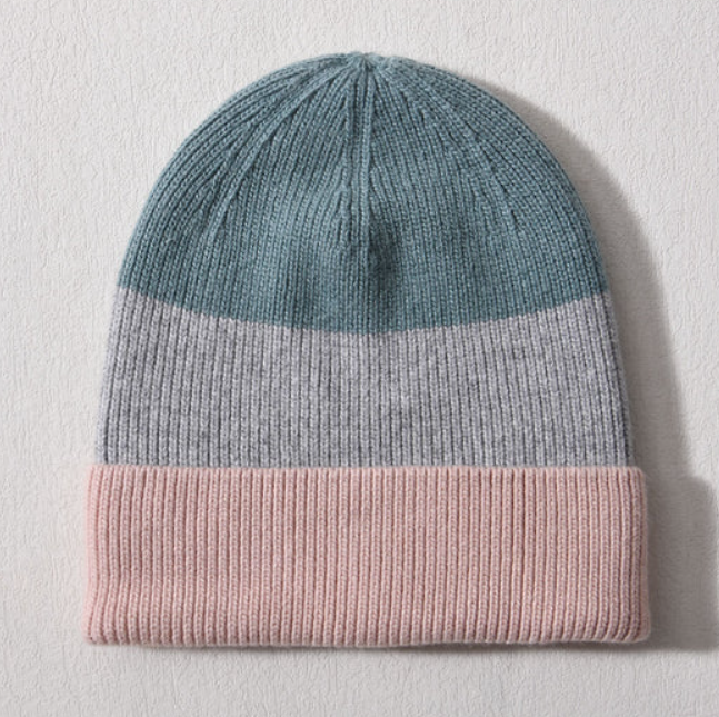 Luxe Cashmere Tri-tone Beanie