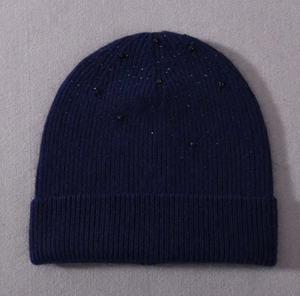 Rhinestone Cashmere Beanie