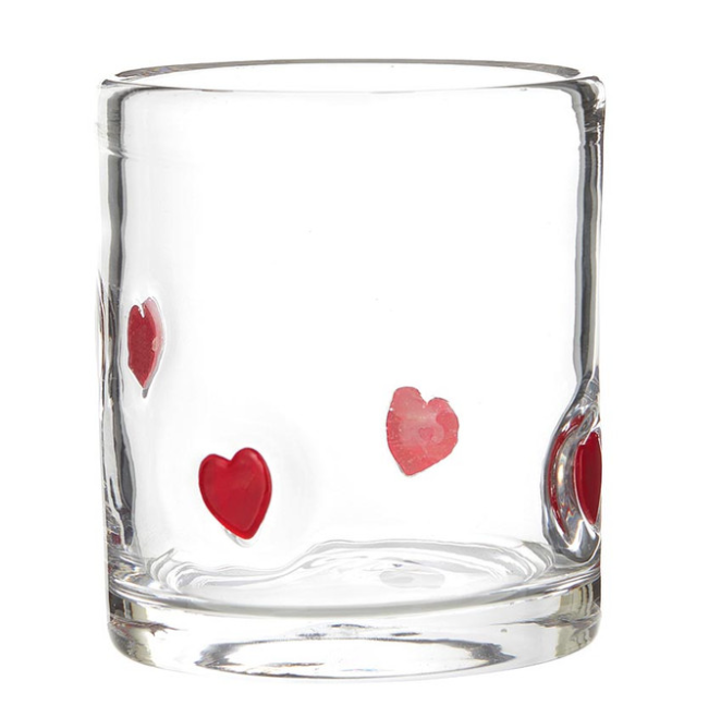 Old Fashioned Glass - Hearts