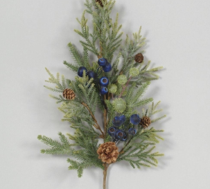 Mini Pine With Blueberries Spray