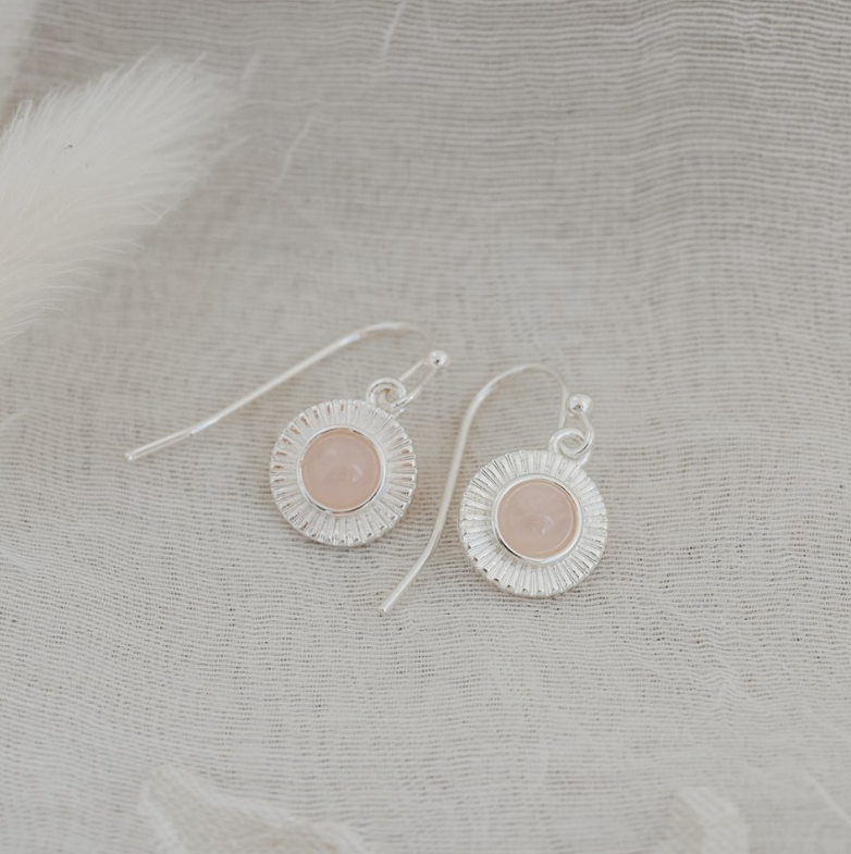 Rose Quartz Lila Earrings