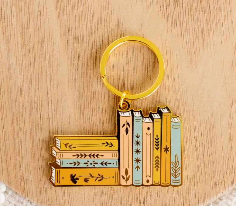 Stack Of Books Enamel Keychain