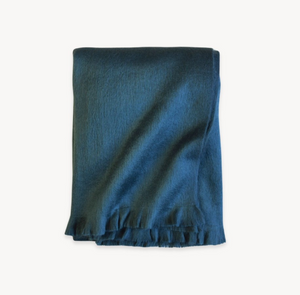 Solid Fringed Alpaca Throw