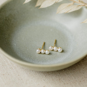 Trio Pearl Studs