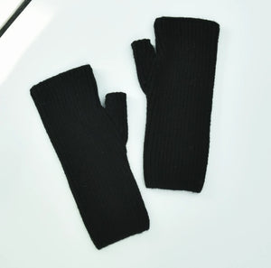 Cashmere & Wool Blend Fingerless Gloves