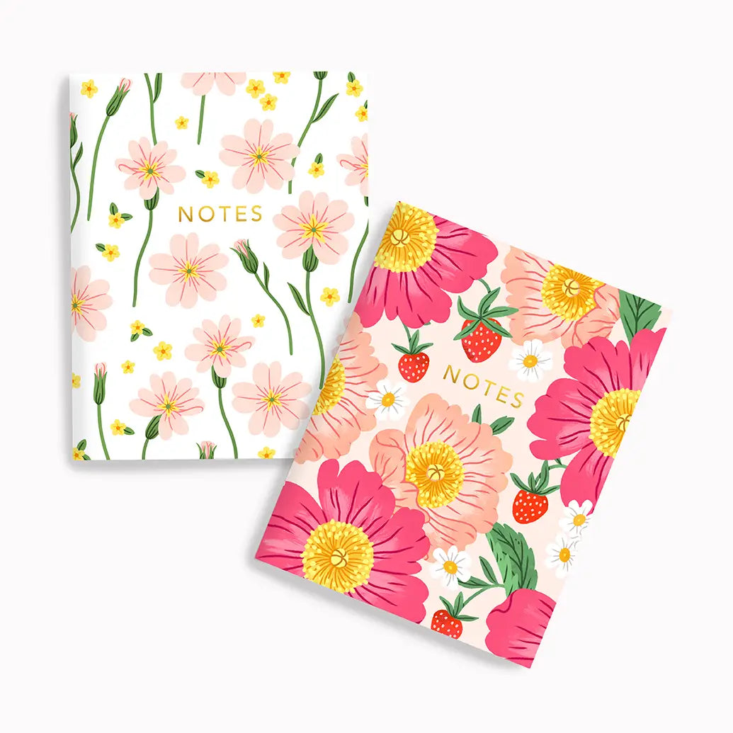 Strawberry Peonies + Lottie Floral Notebook Set