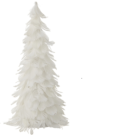 White Glitter Feather Trees
