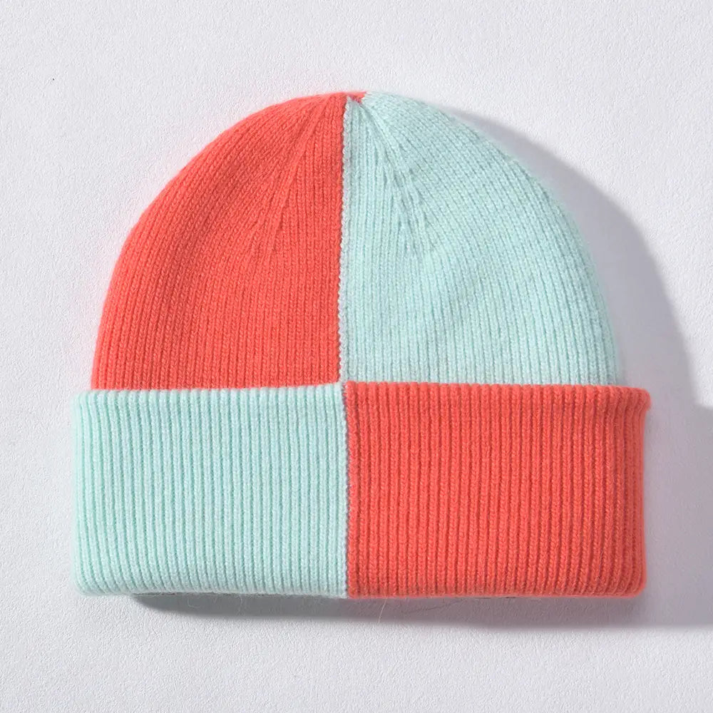 Luxe Cashmere Color Blocking Beanie