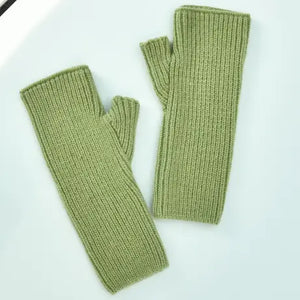 Cashmere & Wool Blend Fingerless Gloves
