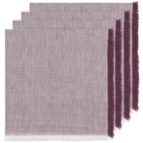 Set of 4 Chambray Ash Plum Napkins