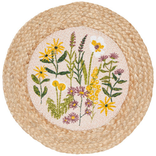 Bees & Blooms Braided Round Placemat