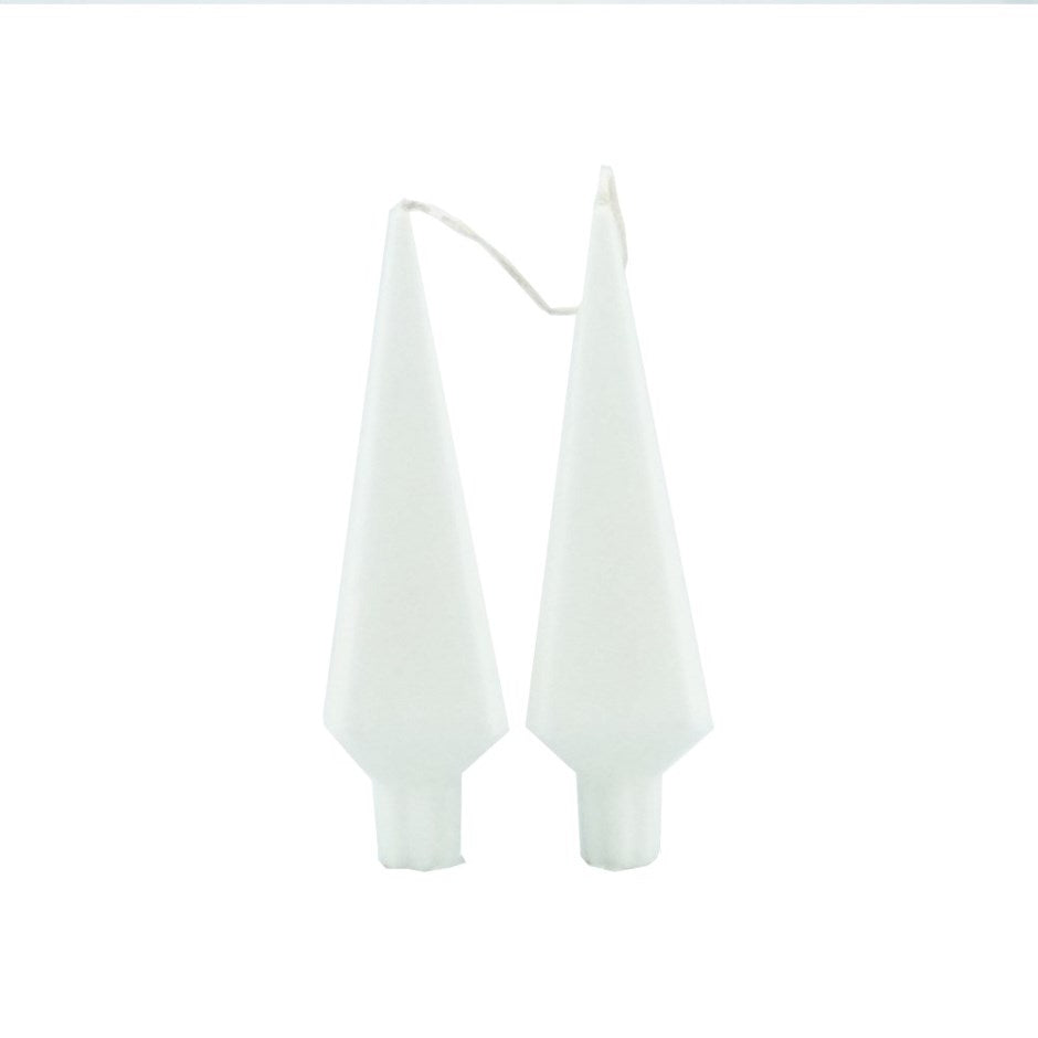 Danish Diamond Taper Candles (White or Red)