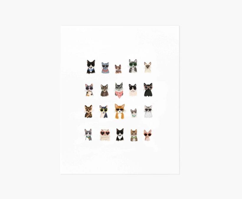 Cool Cats of Summer Art Print (8" x 10")