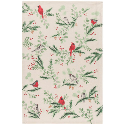 Forest Birds Cardinal Tea Towel