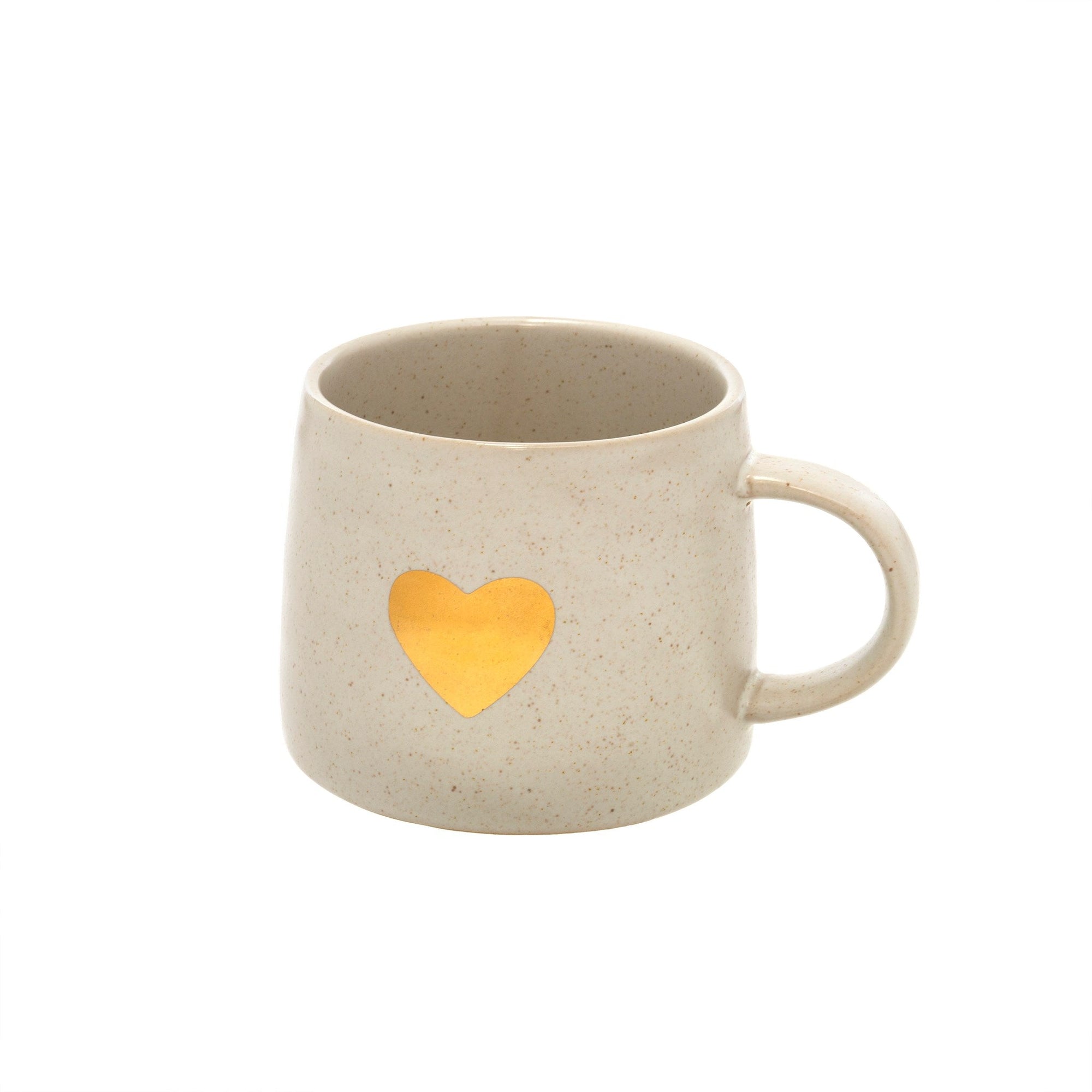 Gold Heart Mug White