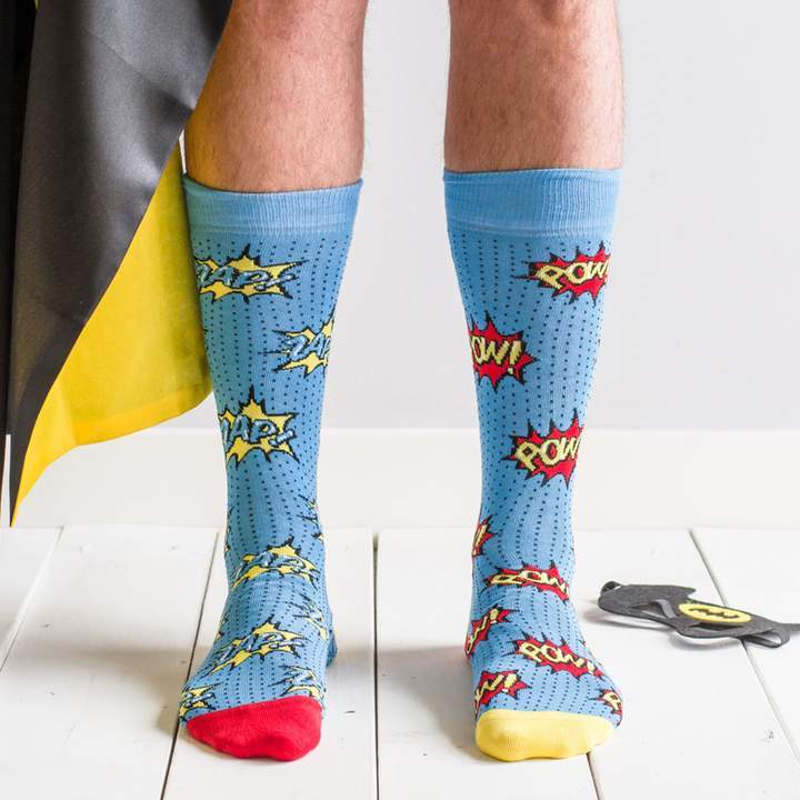 Men's Pow Zap Superhero Socks