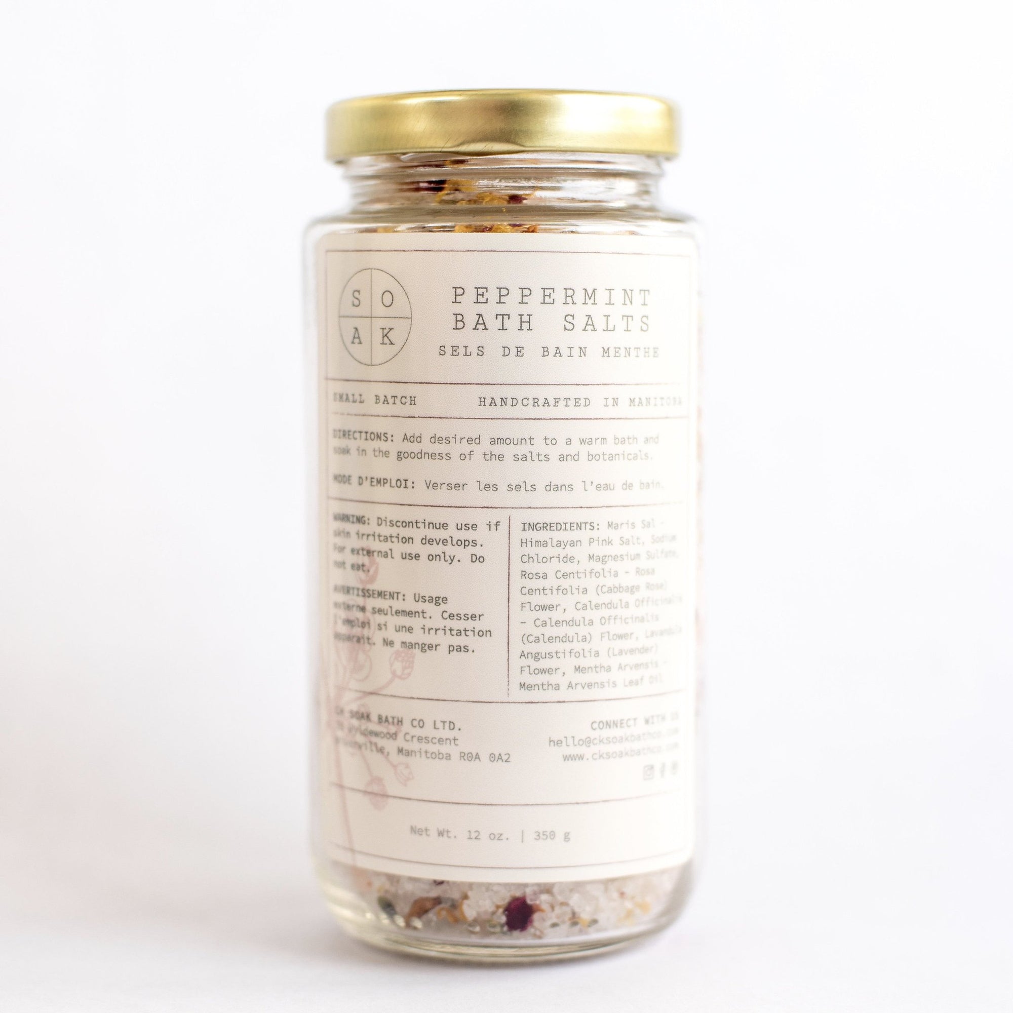 Peppermint Bath Salts Jar