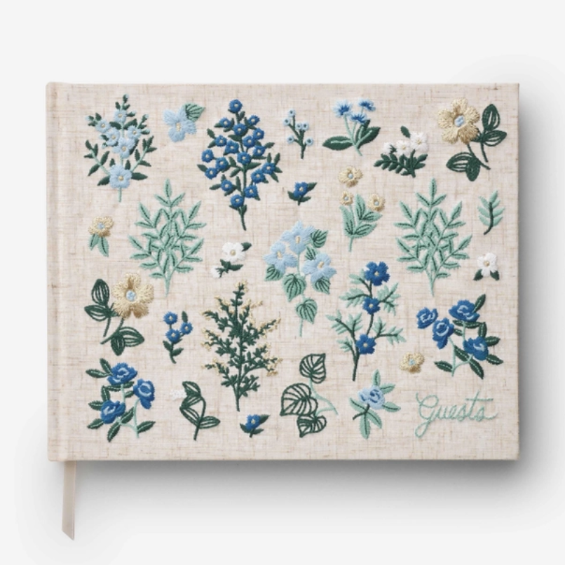 Embroidered Fabric Guest Book