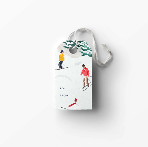 Skier Gift Tags