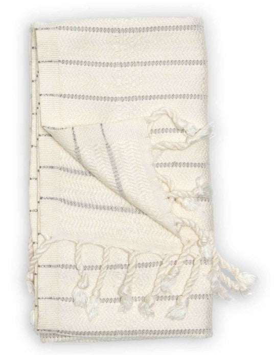 Turkish Hand Towels - Mist Bamboo Striped
