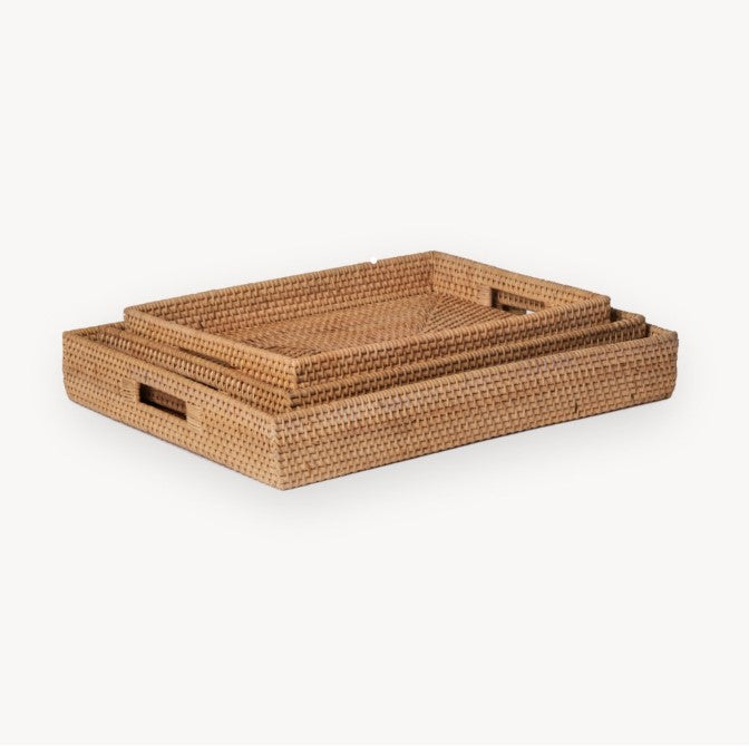 Natural Rattan Trays (3 Sizes)